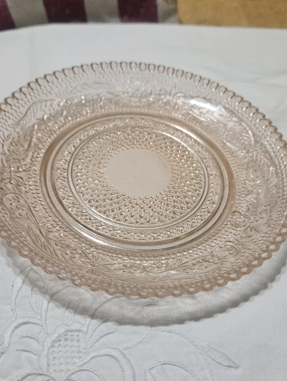 Trellis pattern produced by Indiana Glass 6 Inch Plates Set Of 2